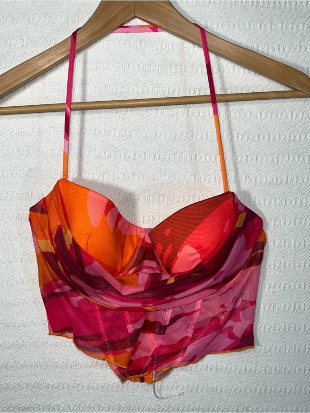 Oh Polly Halter Top M Open Back Y2K Preppy Minimalist Vacation Resort Beach NWOT - Picture 2 of 6